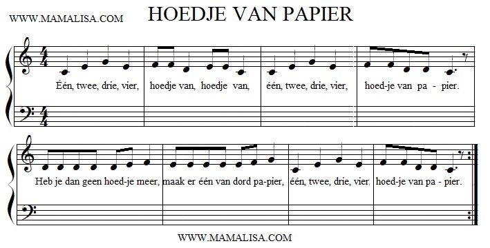van papier - Dutch Children's Songs - The Netherlands - Mama Lisa's World: Children's Songs and Around the World
