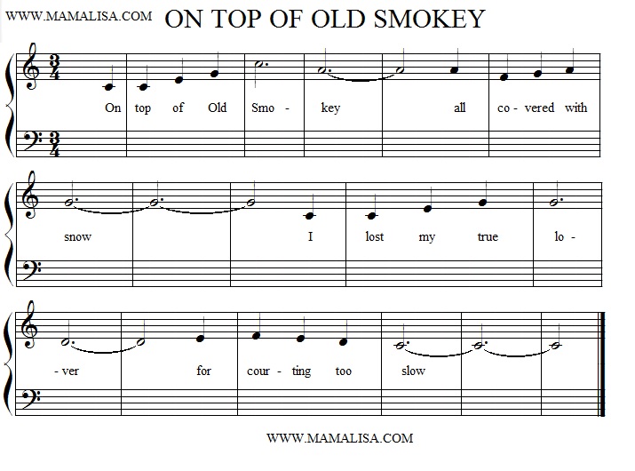 On Top of Old Smokey - American Children's Songs - The USA - Mama Lisa's World: Songs and Rhymes from Around the